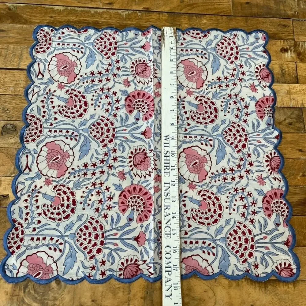 Hydrangea Print Cotton Napkins Set of 4 17